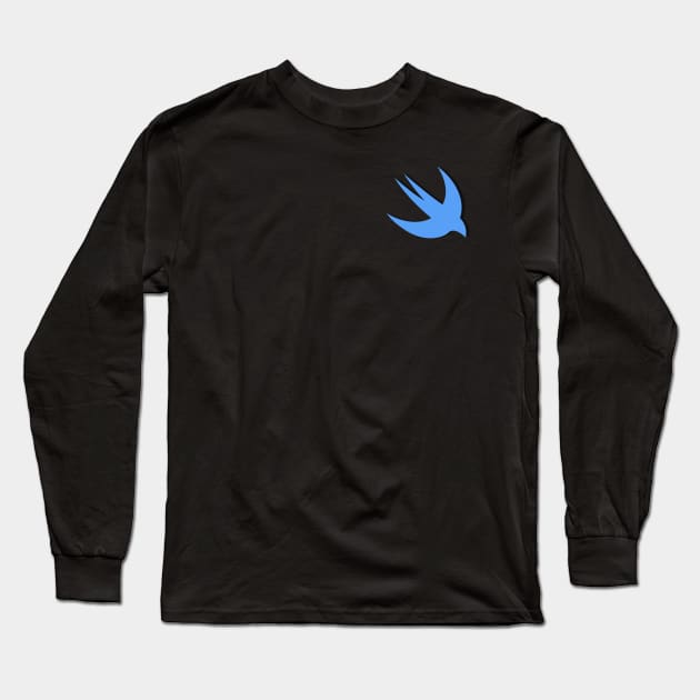 Small Blue Swift Shirt Long Sleeve T-Shirt by manalodesign